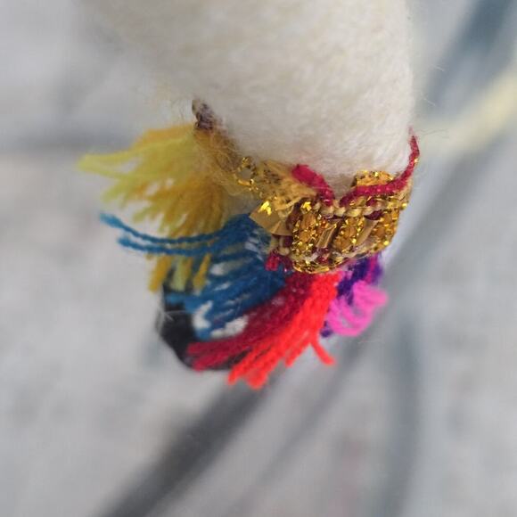 Decorative Peruvian Llama Candy Holder 15" Handmade Alpaca Doll Colorful Yarn - Picture 8 of 13